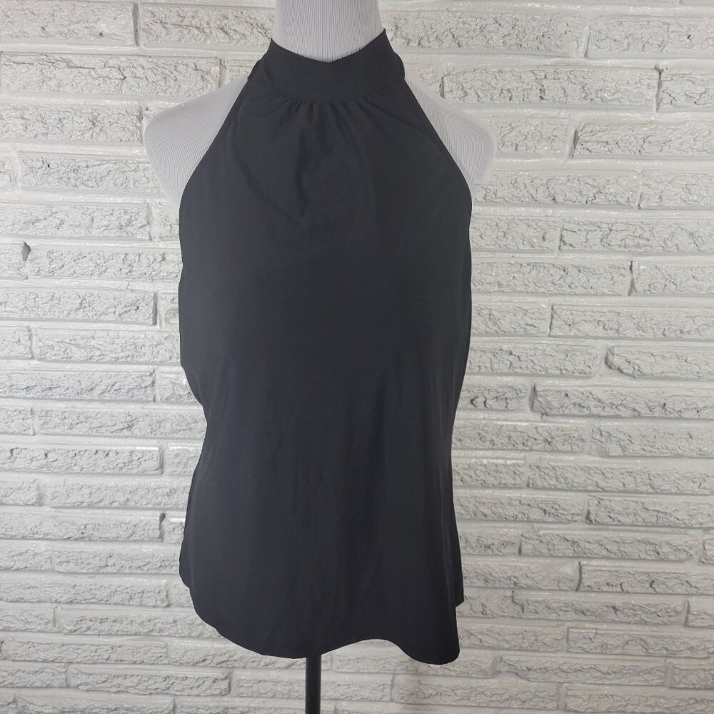 Freshwater XXL 20 Plus Size Swim Top Black Halter Built-in Bra Lined Swim BLA69E